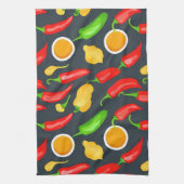 Linge De Cuisine Motif Poivrons Forts (Vertical)