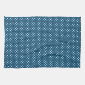 Linge De Cuisine Motif Polka bleu foncé et blanc (Horizontal)