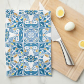 Linge De Cuisine Motif portugais de tuile (Quart Plié)