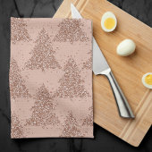 Linge De Cuisine Motif Posh Tree | Glam Rose Gold Blush Noël