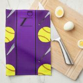 Linge De Cuisine Motif pourpre nommé personnalisé du base-ball (Quart Plié)