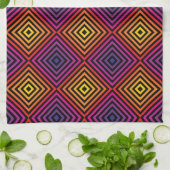 Linge De Cuisine Motif psychédélique Rainbow Chevron (Plié)