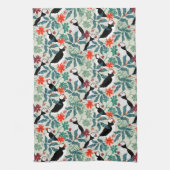 Linge De Cuisine Motif Puffin Beige Chaud (Vertical)