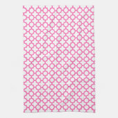 Linge De Cuisine Motif Quatrefoil rose chaud (Vertical)