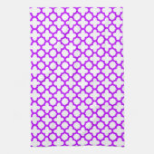 Linge De Cuisine Motif Quatrefoil violet électrique (Vertical)