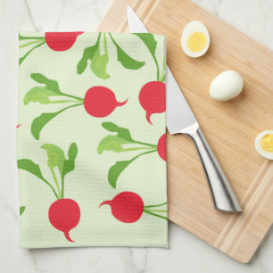 Linge De Cuisine Motif Radish Red Green