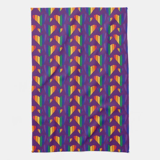 Linge De Cuisine Motif Rainbow Hearts (Vertical)