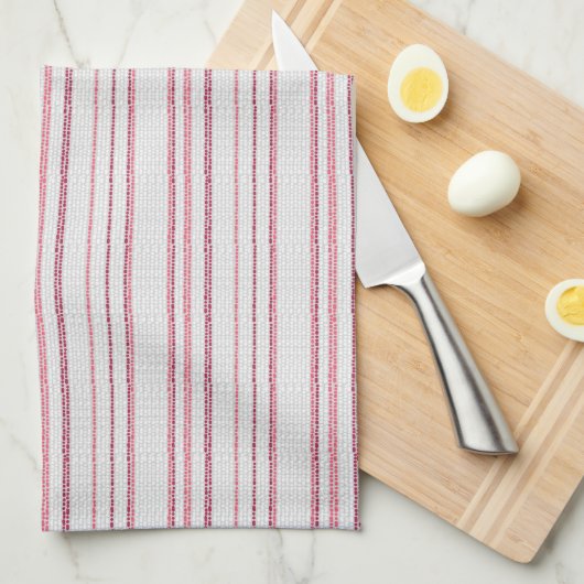 Linge De Cuisine Motif rayé à points. (Quart Plié)