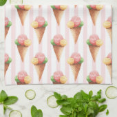 Linge De Cuisine Motif rayé avec glace (Plié)