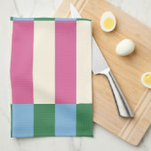 Linge De Cuisine Motif rayé vertical coloré (Quart Plié)