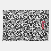 Linge De Cuisine Motif rayonnant noir blanc Thunder_Cove (Horizontal)