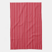 Linge De Cuisine Motif rayure fine rouge blanc (Vertical)