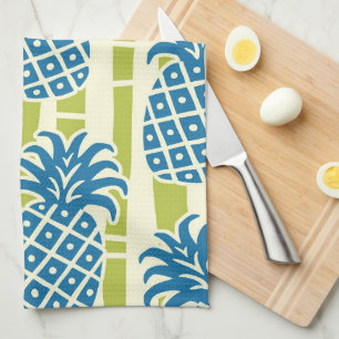 Linge De Cuisine Motif rayures bambou ananas Tiki