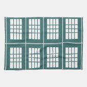 Linge De Cuisine Motif rayures blanc sarcelle (Horizontal)