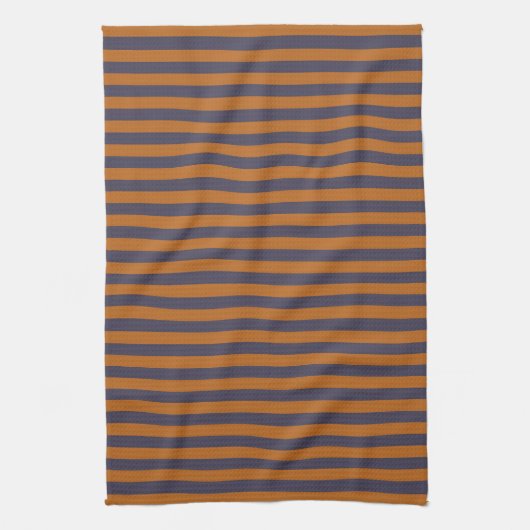 Linge De Cuisine Motif Rayures Orange Violet (Vertical)