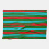 Linge De Cuisine Motif rayures vert rouge bleu (Horizontal)