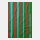 Linge De Cuisine Motif rayures vert rouge bleu (Vertical)