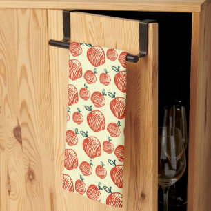 Linge De Cuisine Motif Red Apple Doodle