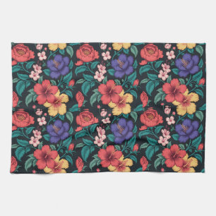 Linge De Cuisine Motif répétitif de fleurs sauvages