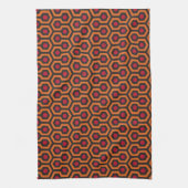 Linge De Cuisine Motif rétro moderne orange rouge Brown Hexagon (Vertical)