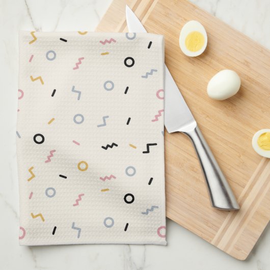 Linge De Cuisine Motif Retro Squiggle (Quart Plié)