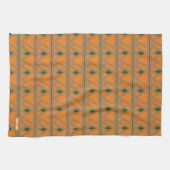 Linge De Cuisine Motif rétro vert orange (Horizontal)