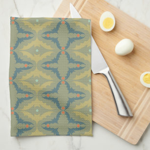 Linge De Cuisine Motif Rétro Vintage Verdâtre