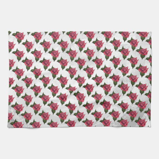 Linge De Cuisine Motif rose (Horizontal)
