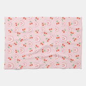 Linge De Cuisine Motif rose arc-en-ciel cerise (Horizontal)