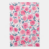 Linge De Cuisine Motif Rose d'aquarelle rose (Vertical)