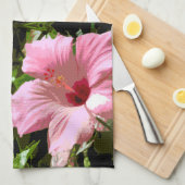 Linge De Cuisine Motif rose de ketmie (Quart Plié)