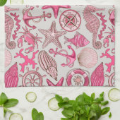 Linge De Cuisine Motif rose de mer (Plié)