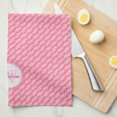 Linge De Cuisine Motif rose et blanc Tissu de cuisine (Quart Plié)