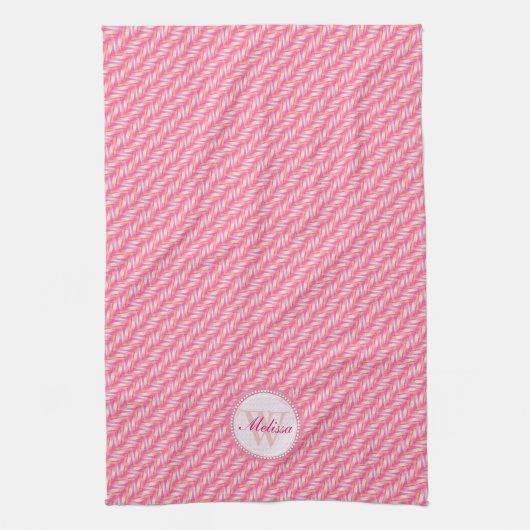 Linge De Cuisine Motif rose et blanc Tissu de cuisine (Vertical)
