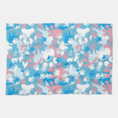 Linge De Cuisine Motif rose et bleu de chien de camouflage (Horizontal)
