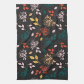 Linge De Cuisine Motif rose et Feuille (Vertical)