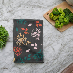 Linge De Cuisine Motif rose et Feuille