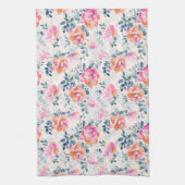 Linge De Cuisine Motif rose et Turquoise (Vertical)