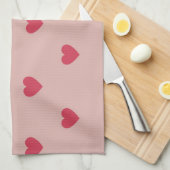 Linge De Cuisine Motif rose Retro Coeur Y2K avec Arrière - plan ros (Quart Plié)