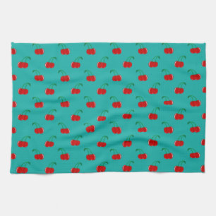 Linge De Cuisine Motif rouge de cerise de turquoise