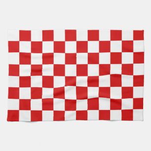 Linge De Cuisine Motif rouge et blanc Checker