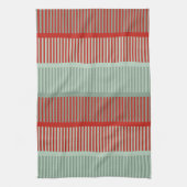 Linge De Cuisine Motif rouge et vert rayé (Vertical)