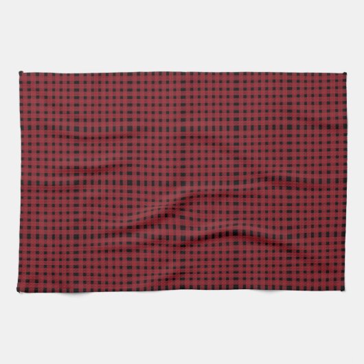 Linge De Cuisine Motif rouge noir En vichy plaid (Horizontal)