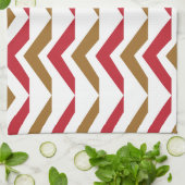 Linge De Cuisine Motif rouge vert Chevron (Plié)