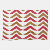 Linge De Cuisine Motif rouge vert Chevron (Horizontal)
