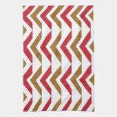Linge De Cuisine Motif rouge vert Chevron (Vertical)