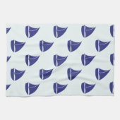 Linge De Cuisine Motif Royal Blue Sailboat (Horizontal)
