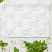 Linge De Cuisine Motif Ruban Blanc (Plié)