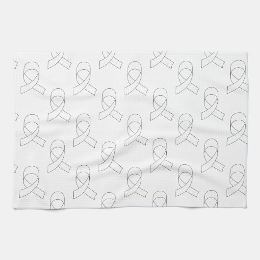 Linge De Cuisine Motif Ruban Blanc (Horizontal)