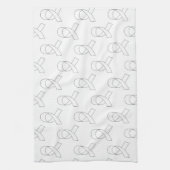 Linge De Cuisine Motif Ruban Blanc (Vertical)